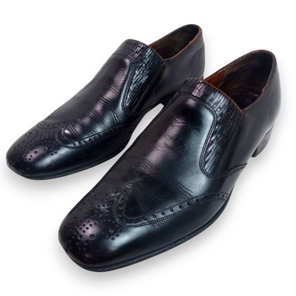 Barker Black Leather Loafers Dress Shoes Mens Size 7